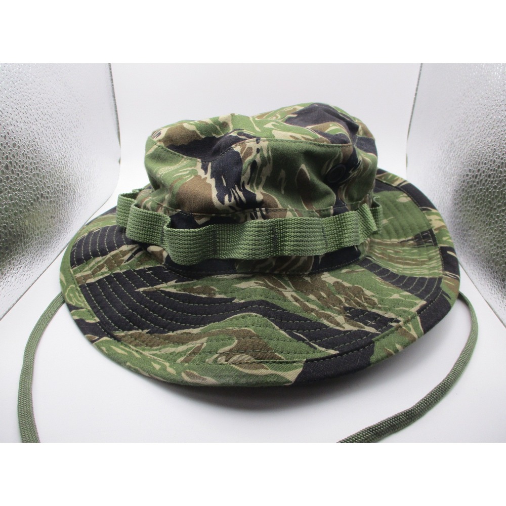 Tiger Stripe Camouflage Boonie Hat Military Style Tactical Sun Bucket Hat Mens